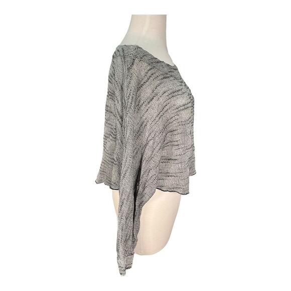 Free People Black & White Boat Neck Tight Knit Long Sleeve Cropped Sweater Small - Picture 6 of 12